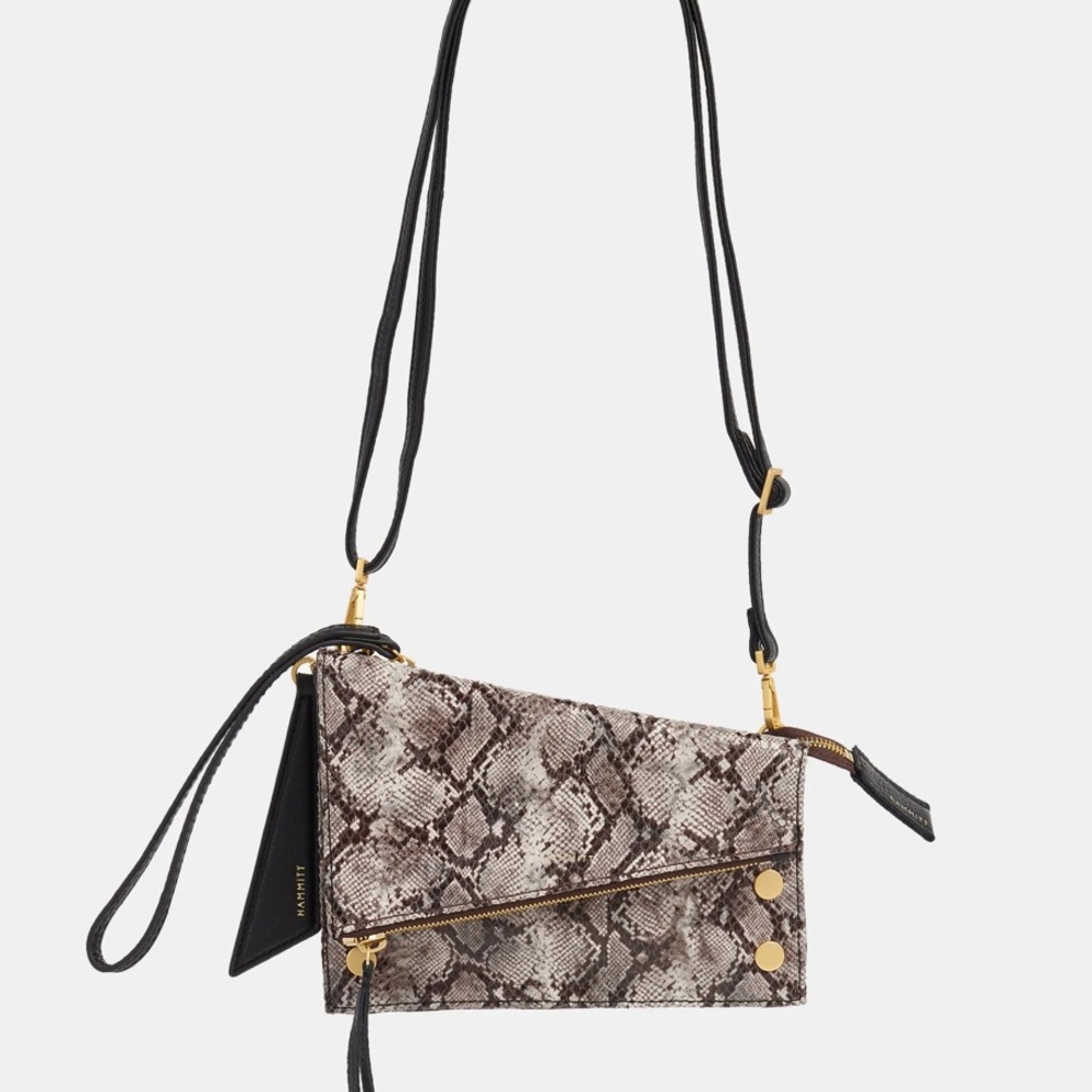 Hammitt Snakeskin Clutch/Crossbody with Gold Accents - Picture 11 of 11